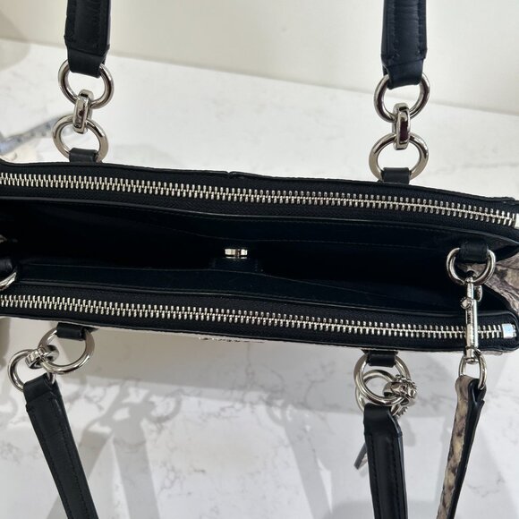 Coach Leather Snakeskin Two-Toned Satchel & Matching Wallet - Picture 7 of 11